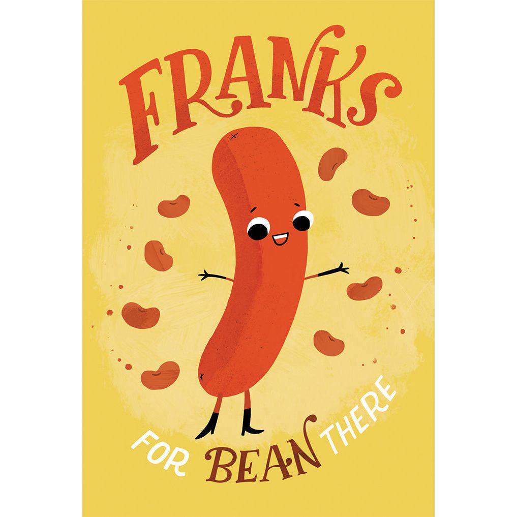 Pictura Frank's For Bean There Thank You Card from the Everyday Cards collection, featuring a cheerful bean-themed design.